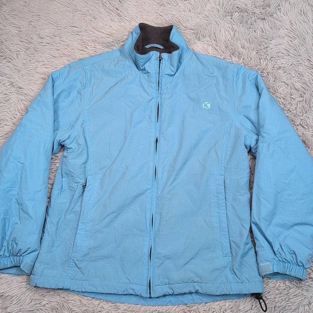 Gander Mountain Jacket Womens S Blue Logo Pockets Activewear Gorpcore Zip Up